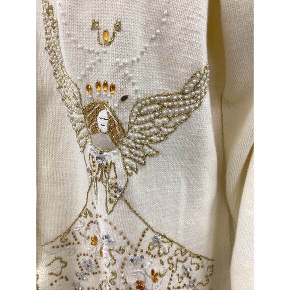 NWT Storybook Knits Cardigan Women’s Size 2X Angel Motif Embroidered And Beaded - Picture 6 of 6